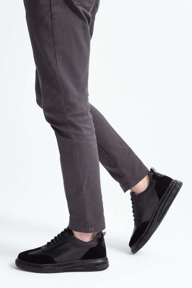  Tamer Tanca Erkek Hakiki Deri Siyah Casual Ayakkabı