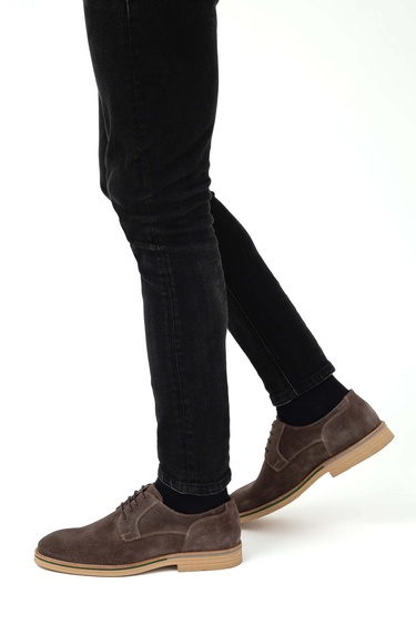  Tamer Tanca Erkek Hakiki Deri Gri Casual Ayakkabı