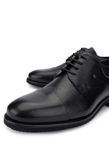  Tamer Tanca Erkek Hakiki Deri Siyah Günlük Ayakkabı