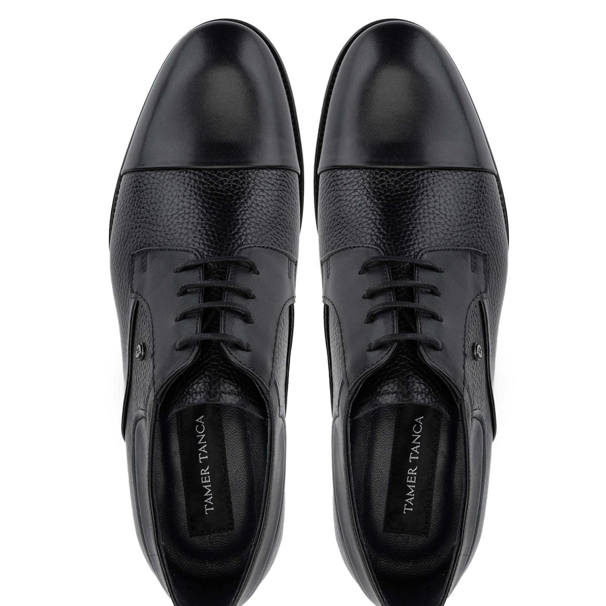 Tamer Tanca Erkek Hakiki Deri Siyah Günlük Ayakkabı