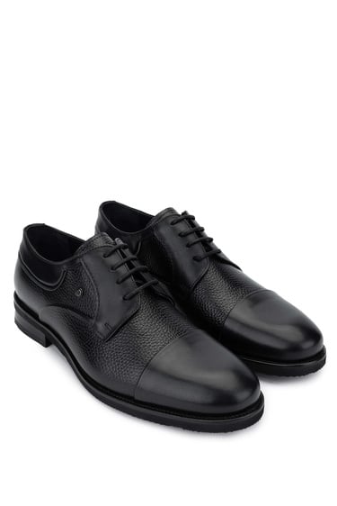  Tamer Tanca Erkek Hakiki Deri Siyah Günlük Ayakkabı