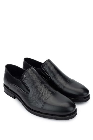  Tamer Tanca Erkek Hakiki Deri Siyah Günlük Ayakkabı