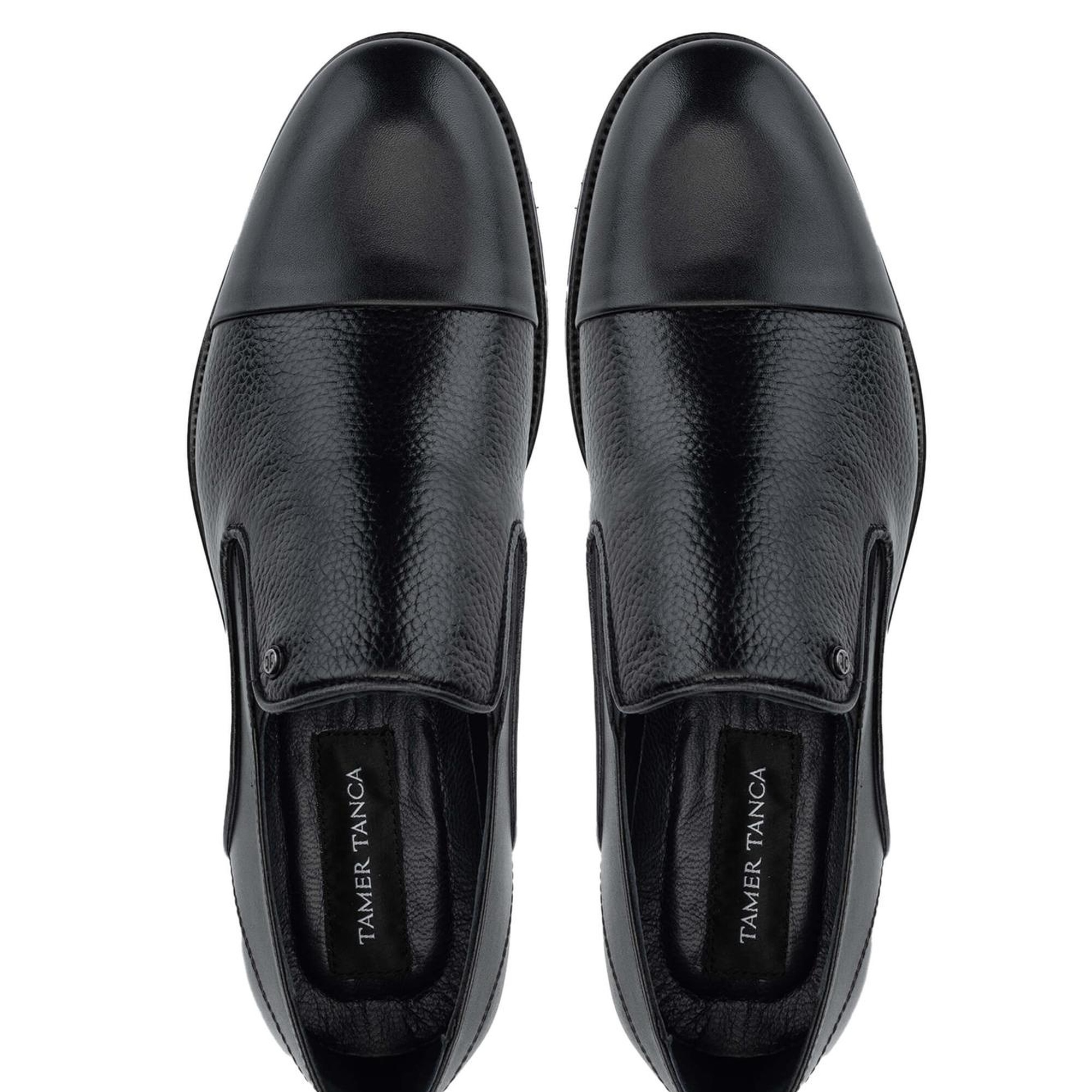 Tamer Tanca Erkek Hakiki Deri Siyah Günlük Ayakkabı