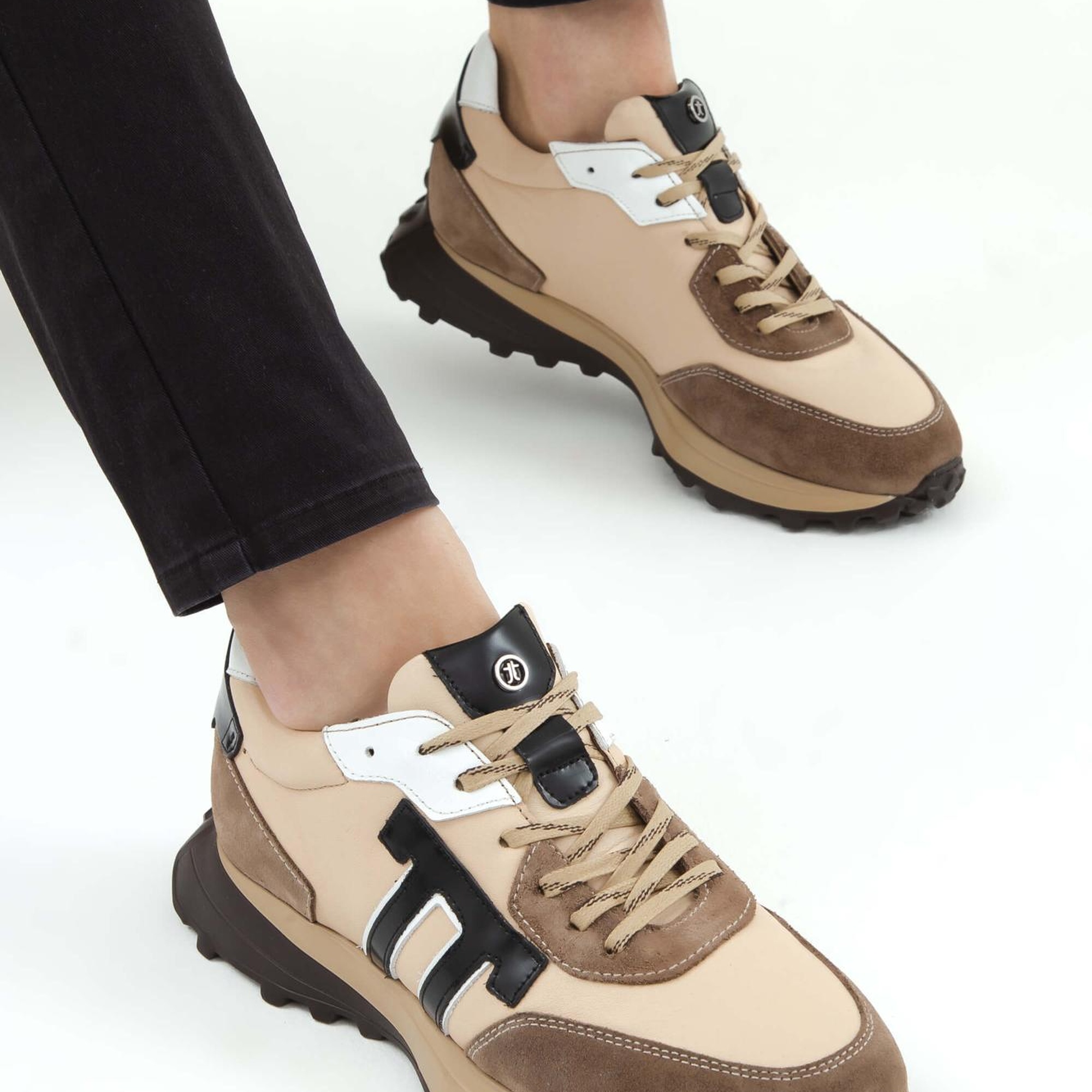 Tamer Tanca Erkek Hakiki Deri Bej Sneakers & Spor Ayakkabı