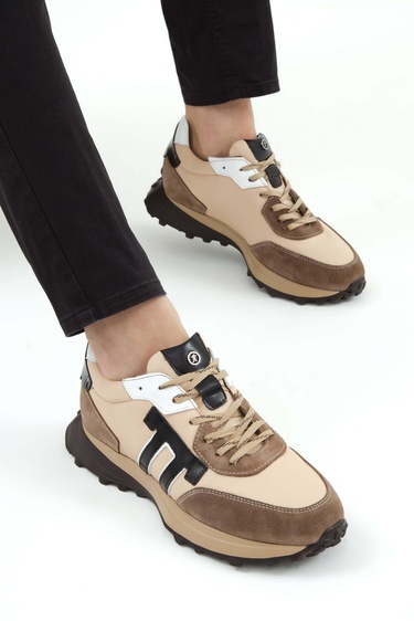  Tamer Tanca Erkek Hakiki Deri Bej Sneakers & Spor Ayakkabı