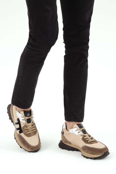  Tamer Tanca Erkek Hakiki Deri Bej Sneakers & Spor Ayakkabı