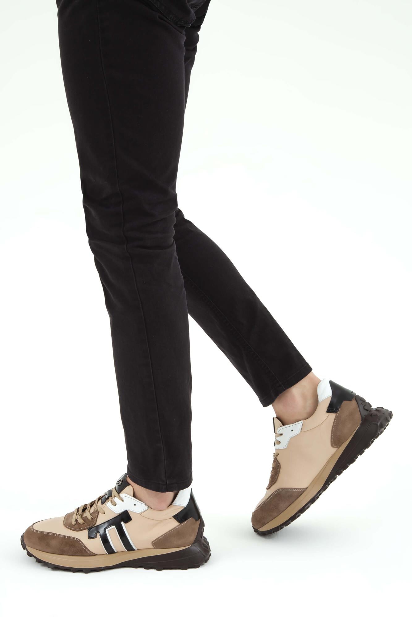  Tamer Tanca Erkek Hakiki Deri Bej Sneakers & Spor Ayakkabı