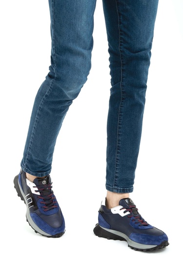  Tamer Tanca Erkek Hakiki Deri Lacivert Sneakers & Spor Ayakkabı