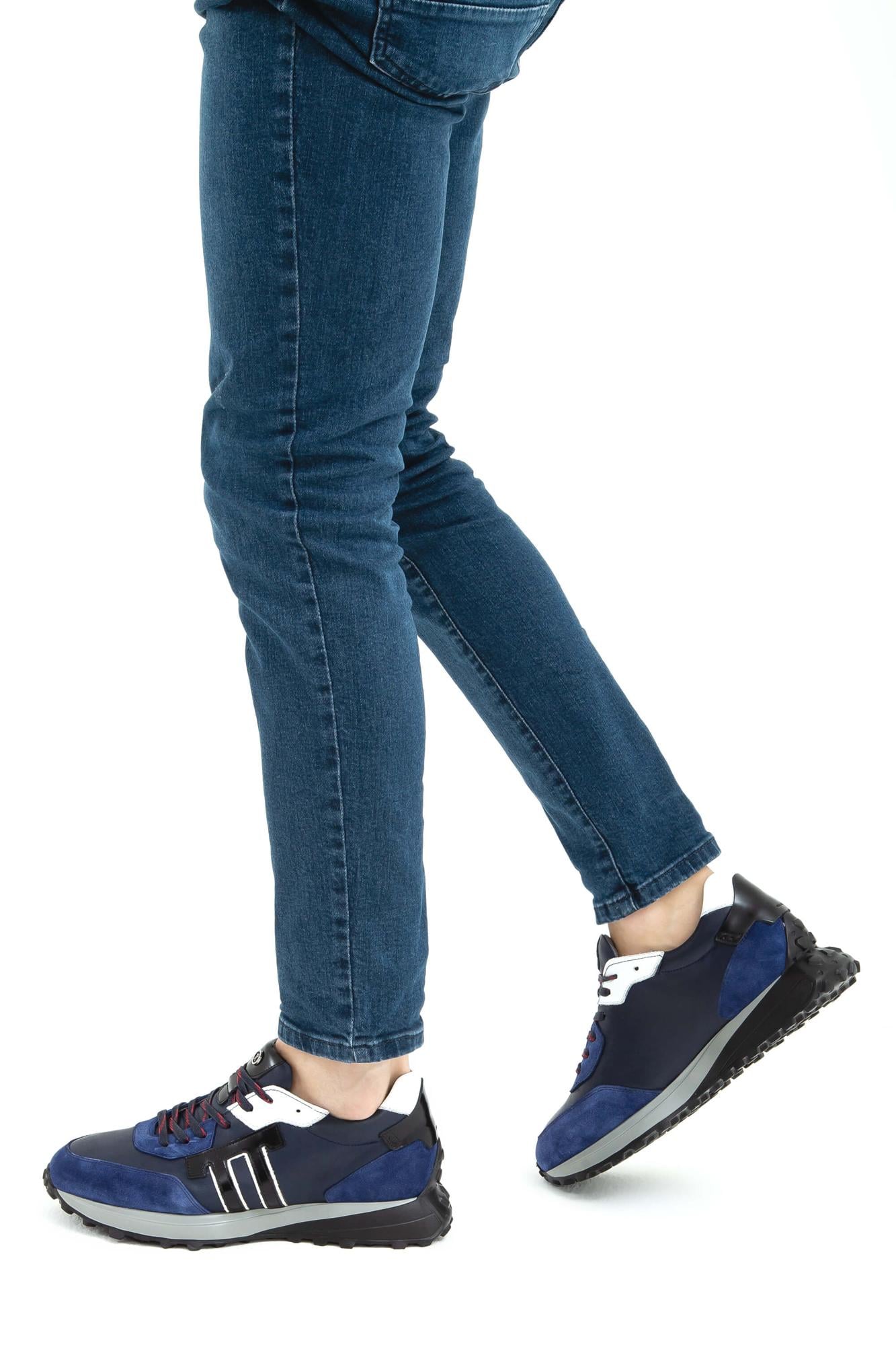  Tamer Tanca Erkek Hakiki Deri Lacivert Sneakers & Spor Ayakkabı