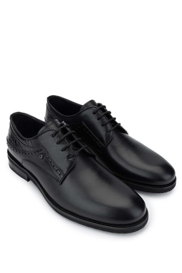  Tamer Tanca Erkek Hakiki siyah Deri Günlük Ayakkabı