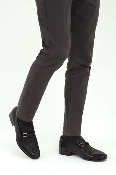  Tamer Tanca Erkek Hakiki Deri Siyah Makosen Ayakkabı