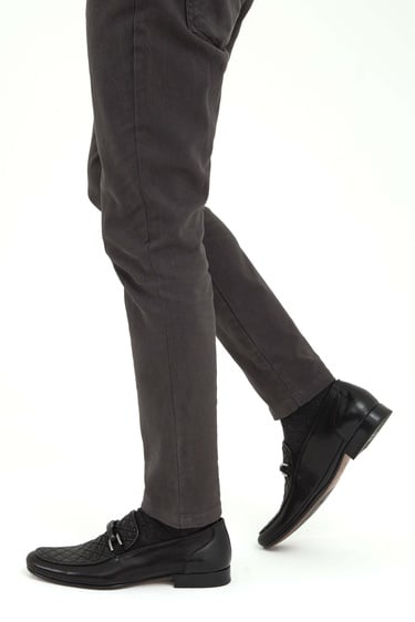  Tamer Tanca Erkek Hakiki Deri Siyah Makosen Ayakkabı