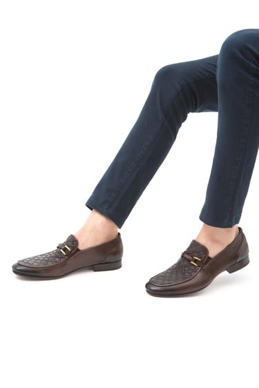  Tamer Tanca Erkek Hakiki Deri Kahverengi Makosen Ayakkabı
