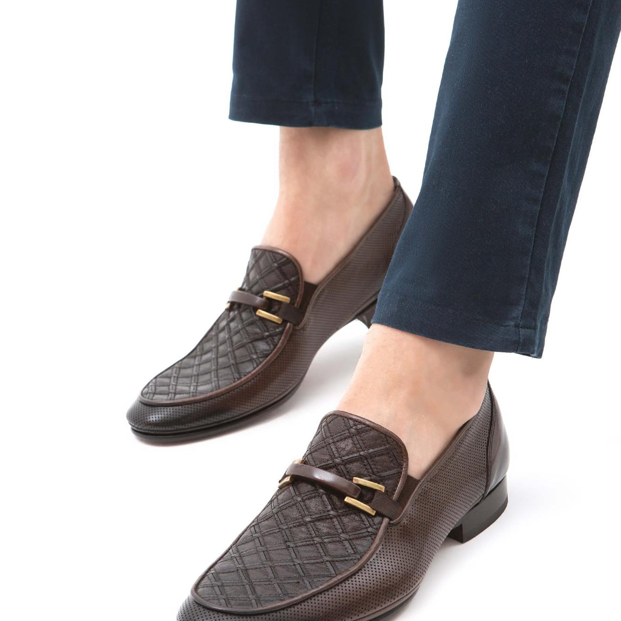 Tamer Tanca Erkek Hakiki Deri Kahverengi Makosen Ayakkabı