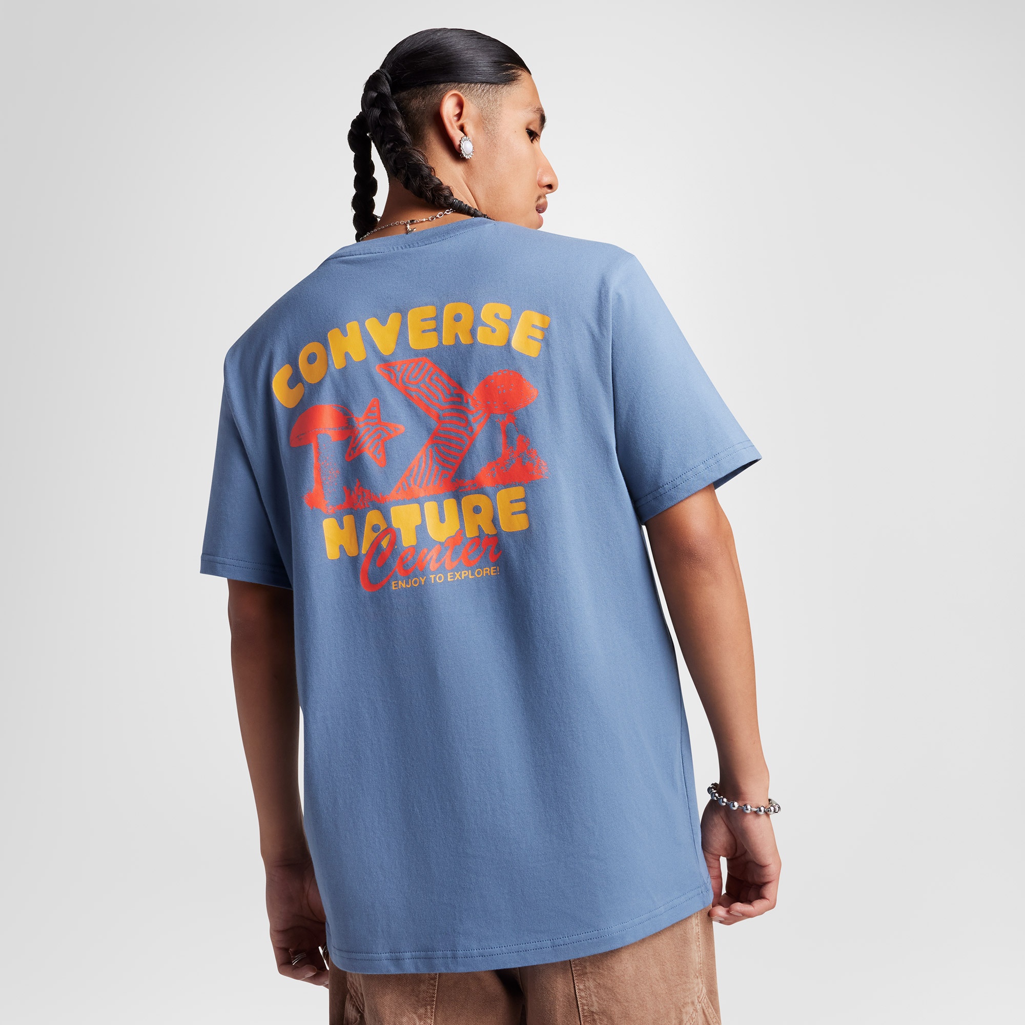 Converse Erkek Grafik Baskılı Mavi T-Shirt