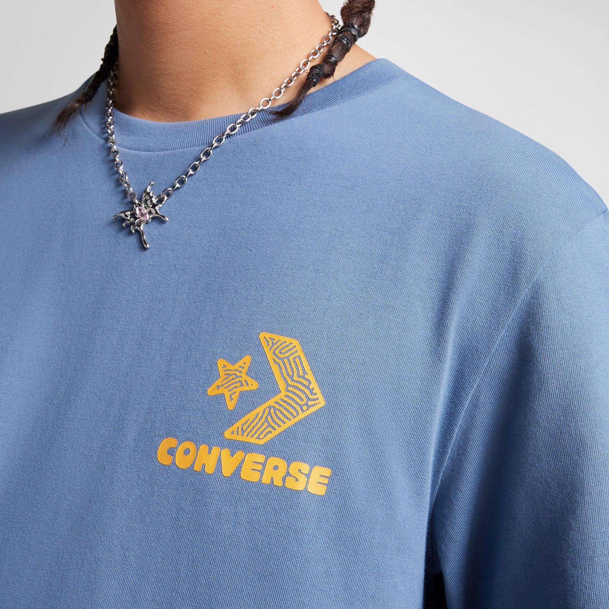 Converse Erkek Grafik Baskılı Mavi T-Shirt