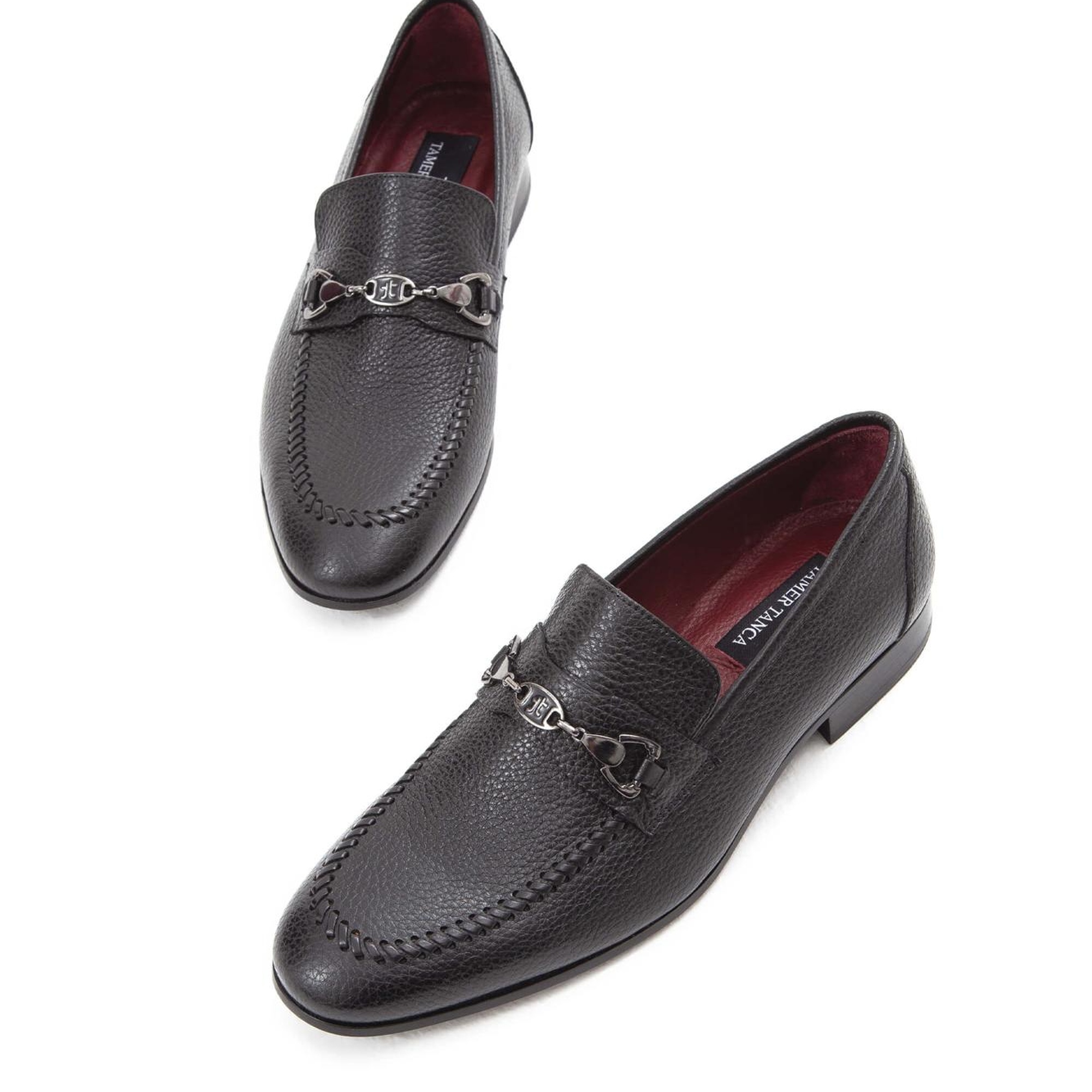 Tamer Tanca Erkek Hakiki Deri Siyah Makosen Ayakkabı