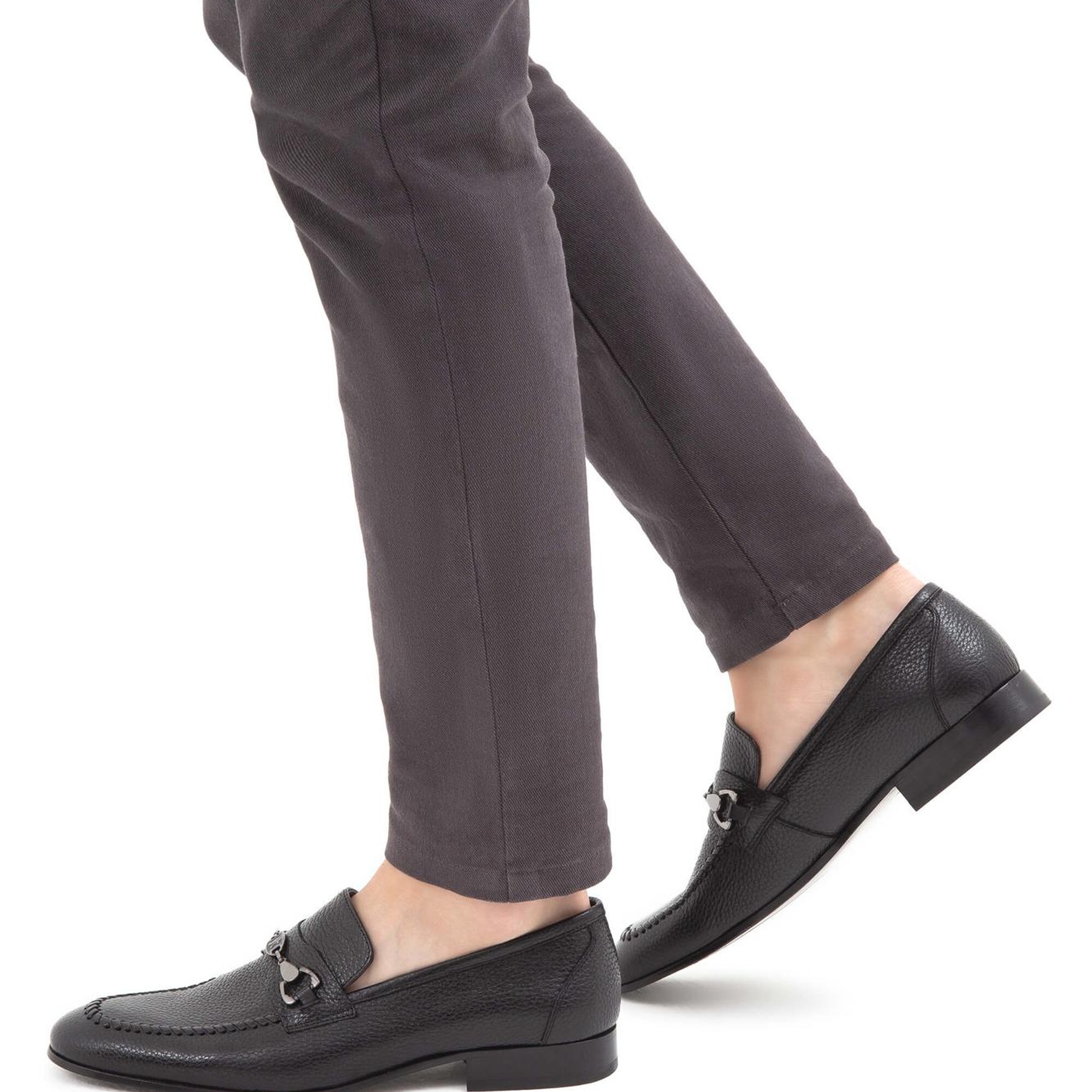 Tamer Tanca Erkek Hakiki Deri Siyah Makosen Ayakkabı