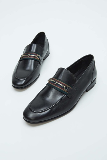  Tamer Tanca Erkek Hakiki Deri Siyah Bufalo Klasik Ayakkabı