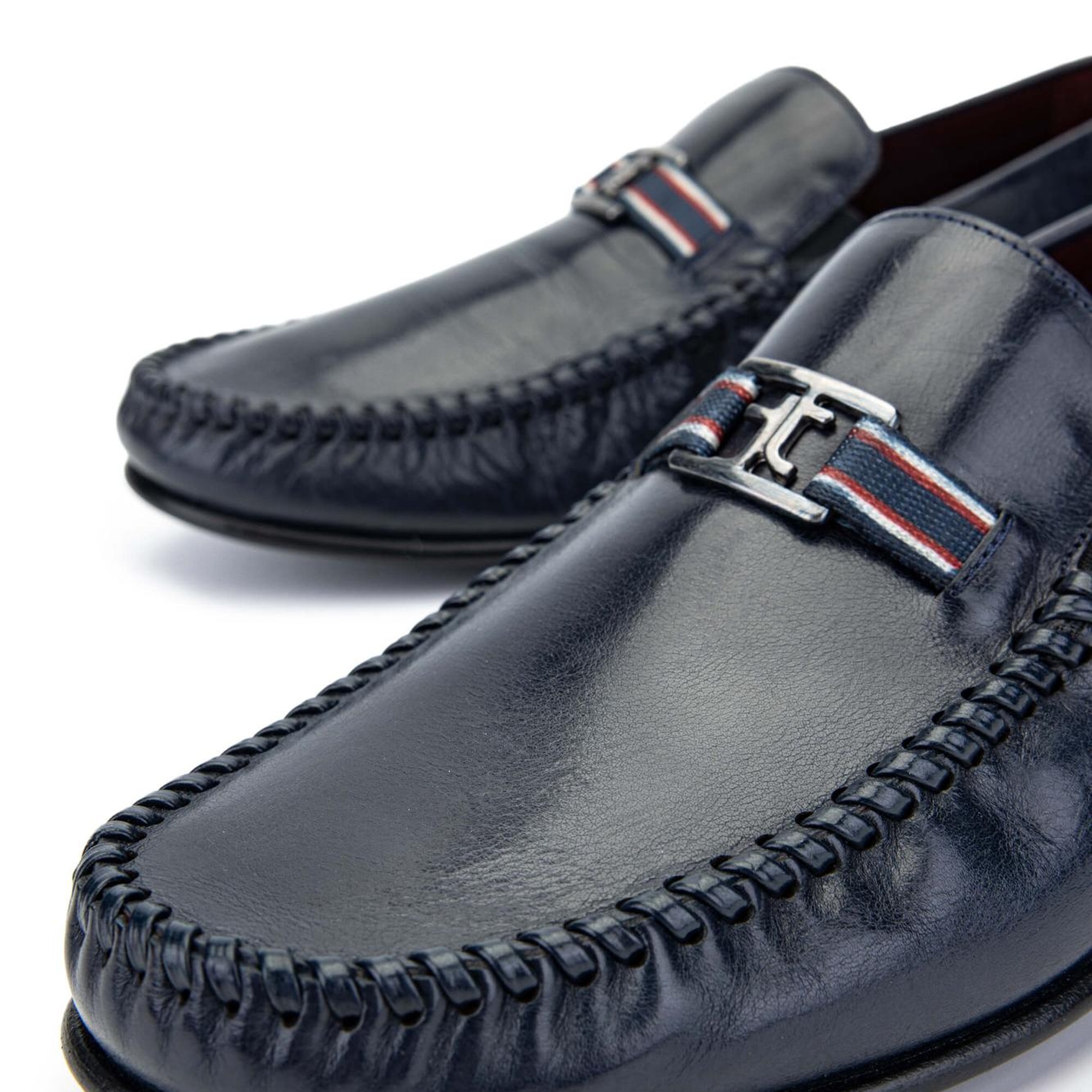 Tamer Tanca Erkek Hakiki Deri Lacivert Makosen Ayakkabı