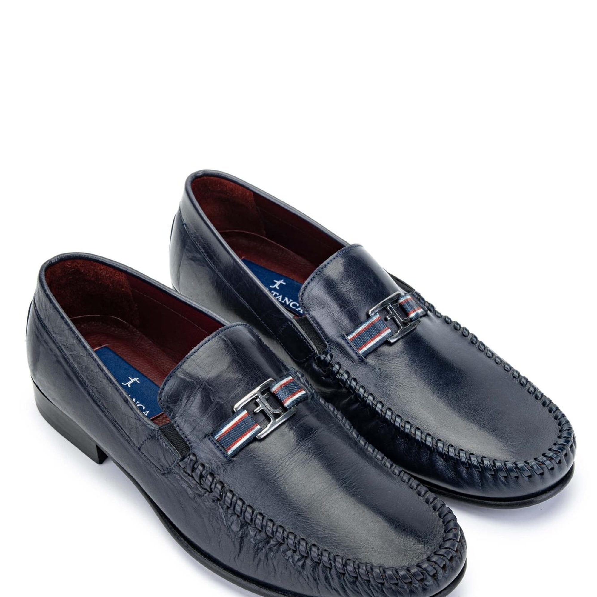 Tamer Tanca Erkek Hakiki Deri Lacivert Makosen Ayakkabı