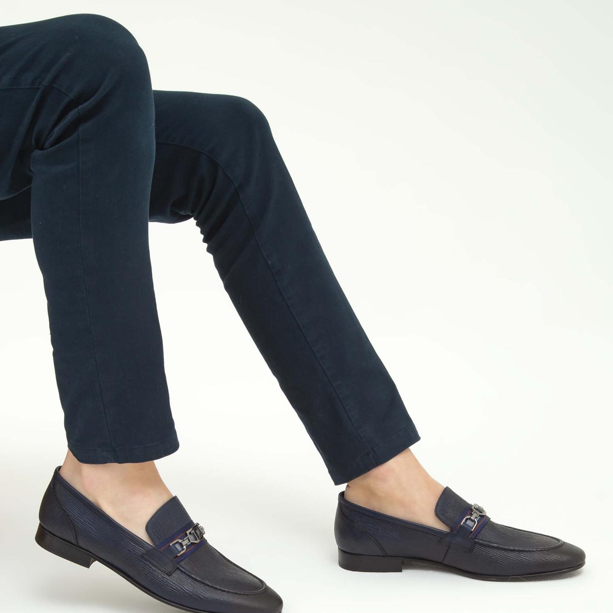 Tamer Tanca Erkek Hakiki Deri Lacivert Klasik Ayakkabı