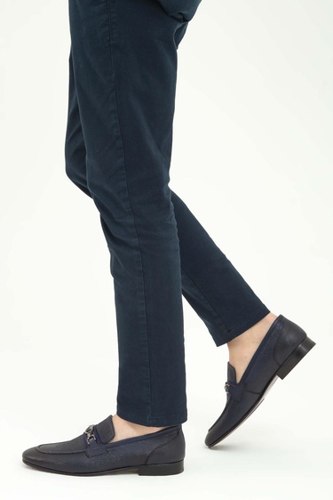  Tamer Tanca Erkek Hakiki Deri Lacivert Klasik Ayakkabı