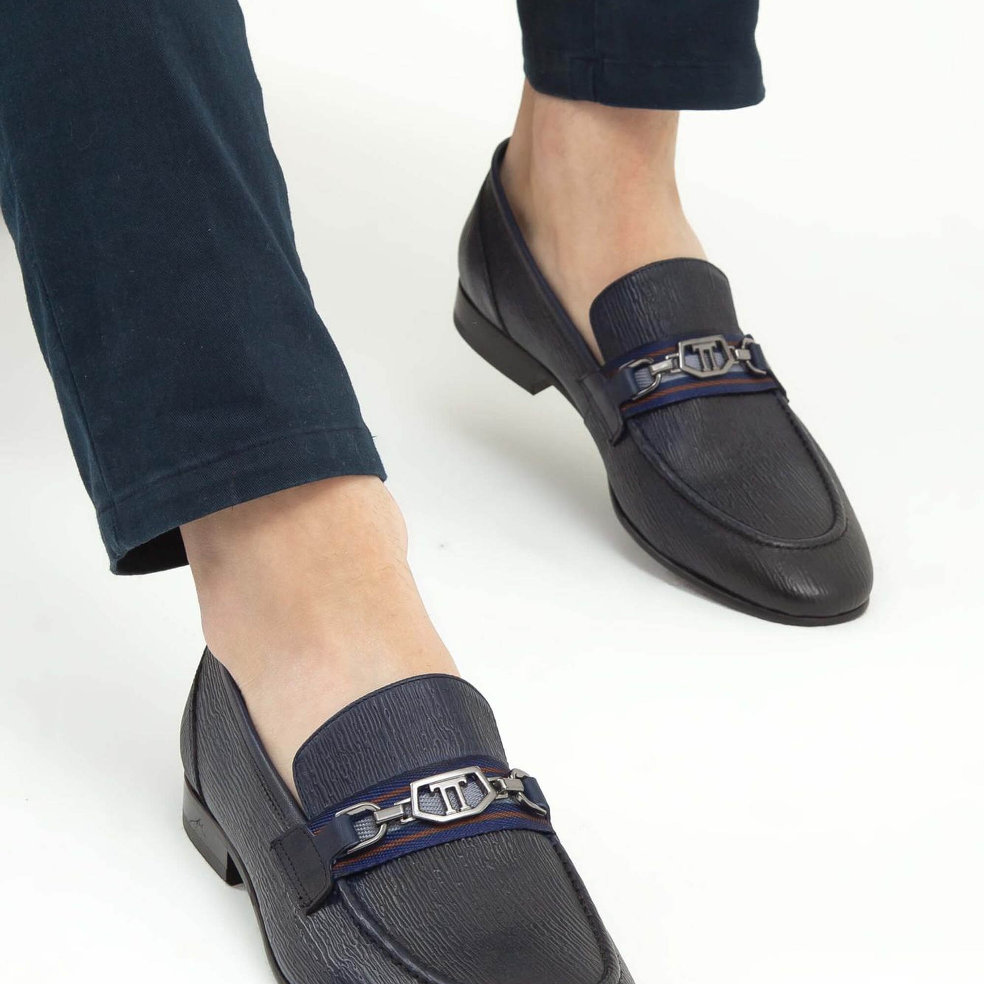 Tamer Tanca Erkek Hakiki Deri Lacivert Klasik Ayakkabı