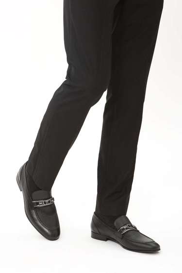  Tamer Tanca Erkek Hakiki Deri Siyah Klasik Ayakkabı