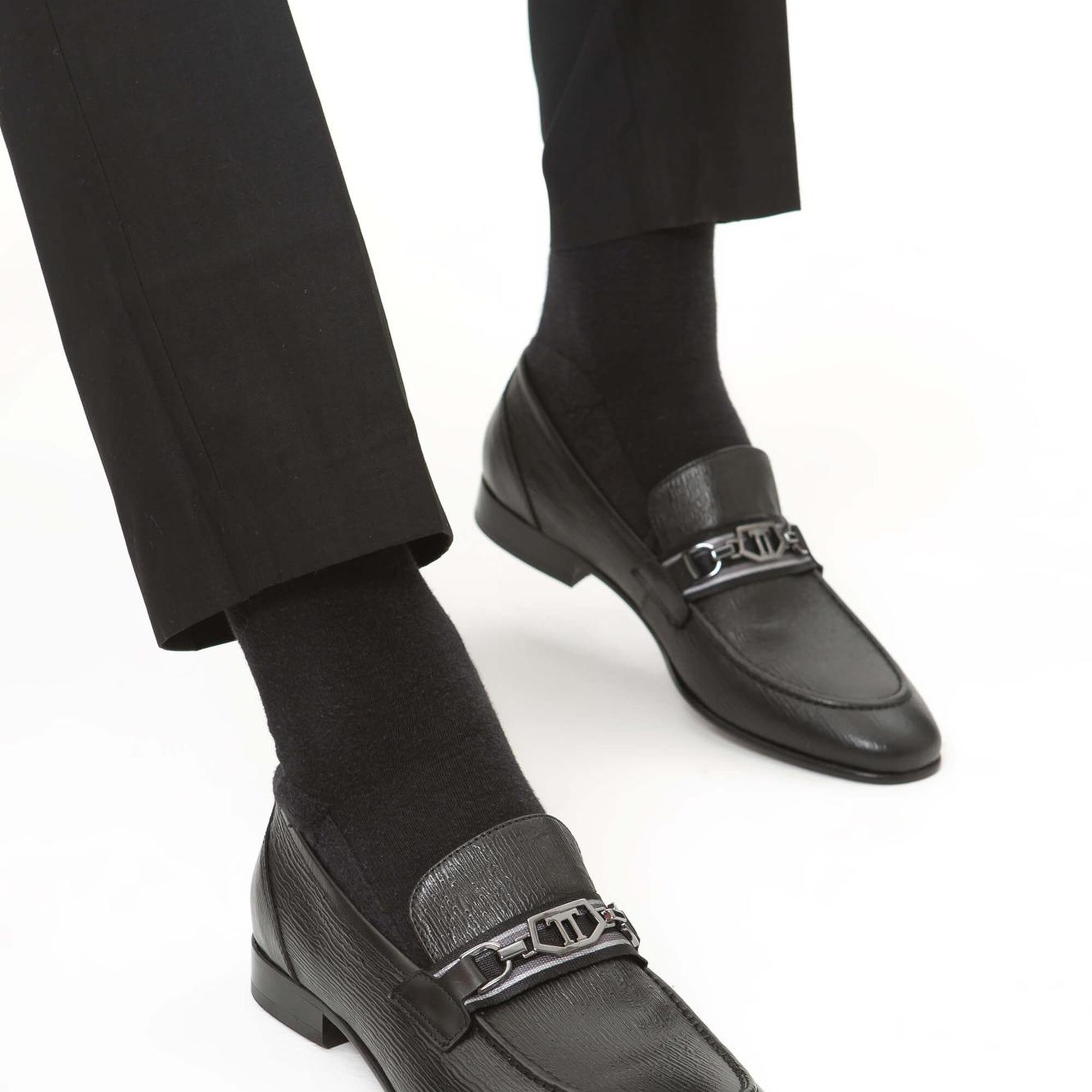 Tamer Tanca Erkek Hakiki Deri Siyah Klasik Ayakkabı