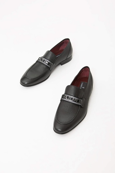  Tamer Tanca Erkek Hakiki Deri Siyah Klasik Ayakkabı