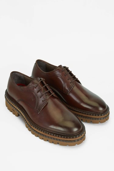  Tamer Tanca Erkek Hakiki Deri Kahverengi Casual Ayakkabı