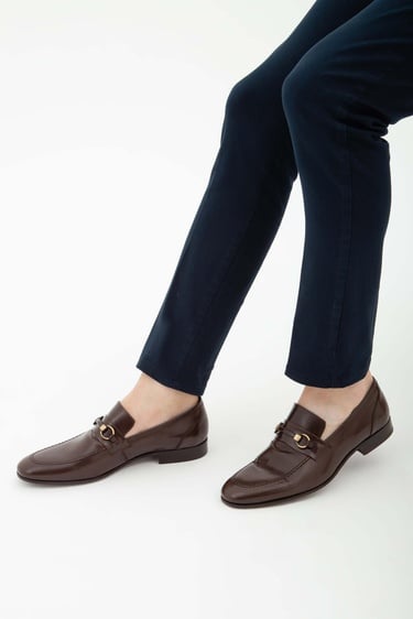  Tamer Tanca Erkek Hakiki Deri Kahverengi Klasik Ayakkabı