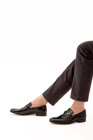  Tamer Tanca Erkek Hakiki Deri Siyah Bufalo Klasik Ayakkabı