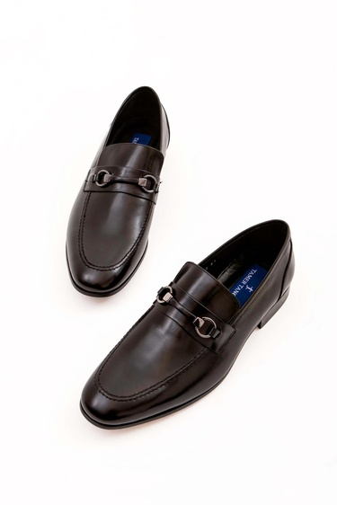  Tamer Tanca Erkek Hakiki Deri Siyah Bufalo Klasik Ayakkabı