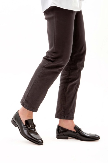  Tamer Tanca Erkek Hakiki Deri Siyah Bufalo Klasik Ayakkabı