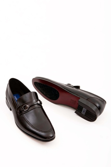  Tamer Tanca Erkek Hakiki Deri Siyah Bufalo Klasik Ayakkabı