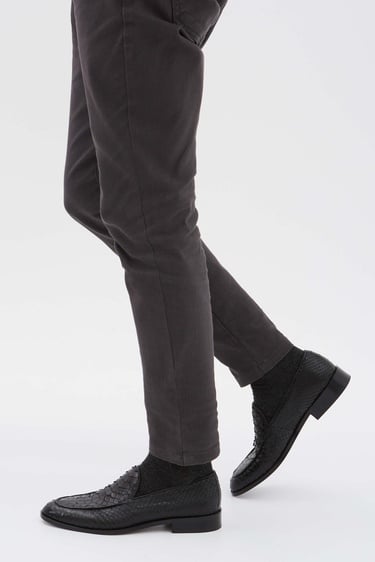  Tamer Tanca Erkek Hakiki Deri Siyah Makosen Ayakkabı