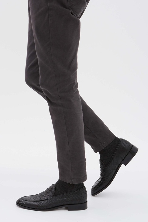  Tamer Tanca Erkek Hakiki Deri Siyah Makosen Ayakkabı