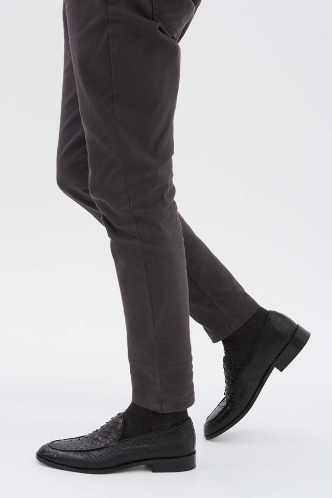  Tamer Tanca Erkek Hakiki Deri Siyah Makosen Ayakkabı