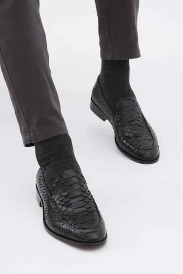  Tamer Tanca Erkek Hakiki Deri Siyah Makosen Ayakkabı