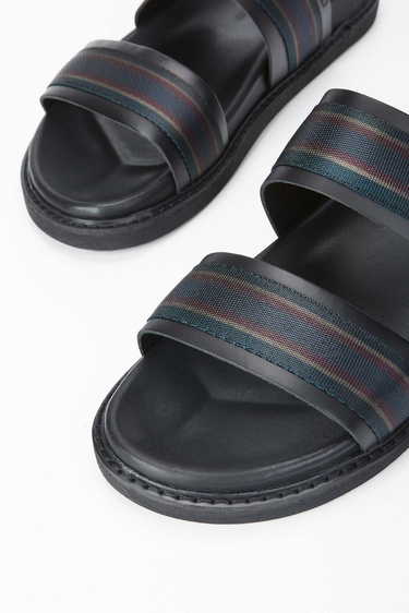  Tamer Tanca Erkek Hakiki Deri Siyah Günlük Terlik