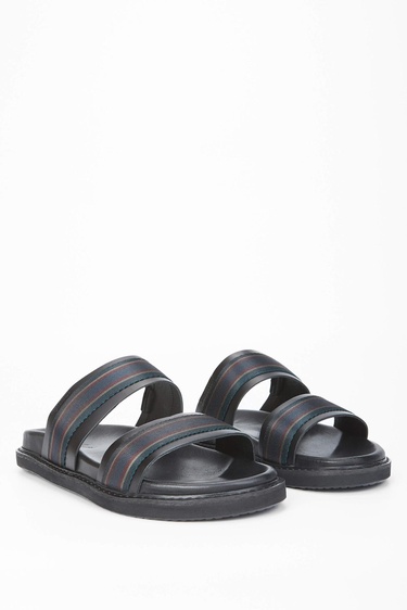  Tamer Tanca Erkek Hakiki Deri Siyah Günlük Terlik