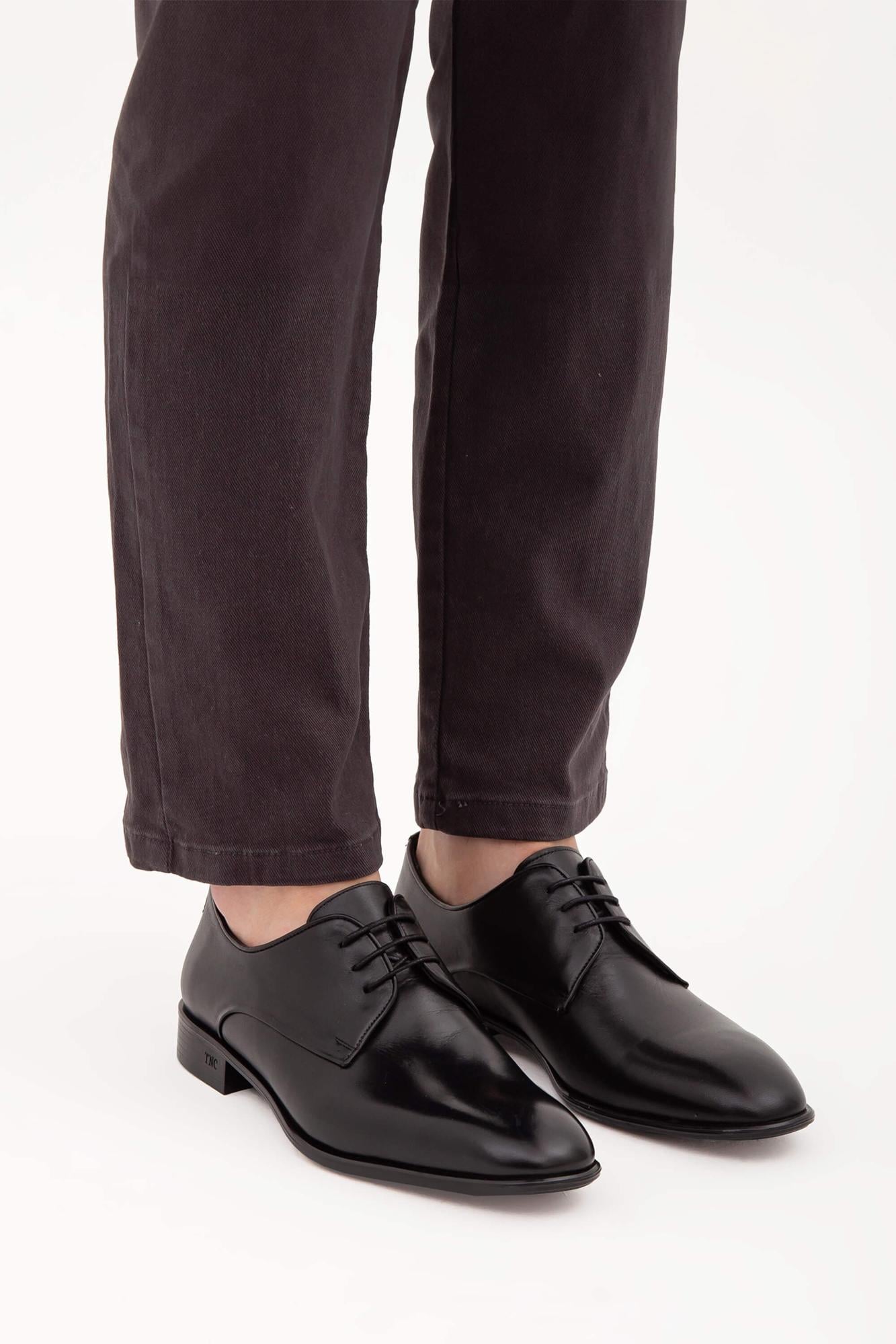  Tamer Tanca Erkek Hakiki Deri Siyah Analin Klasik Ayakkabı