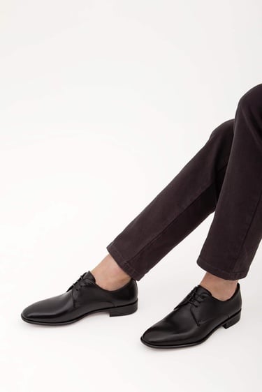  Tamer Tanca Erkek Hakiki Deri Siyah Analin Klasik Ayakkabı