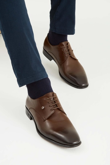  Tamer Tanca Erkek Hakiki Deri Kahverengi Klasik Ayakkabı