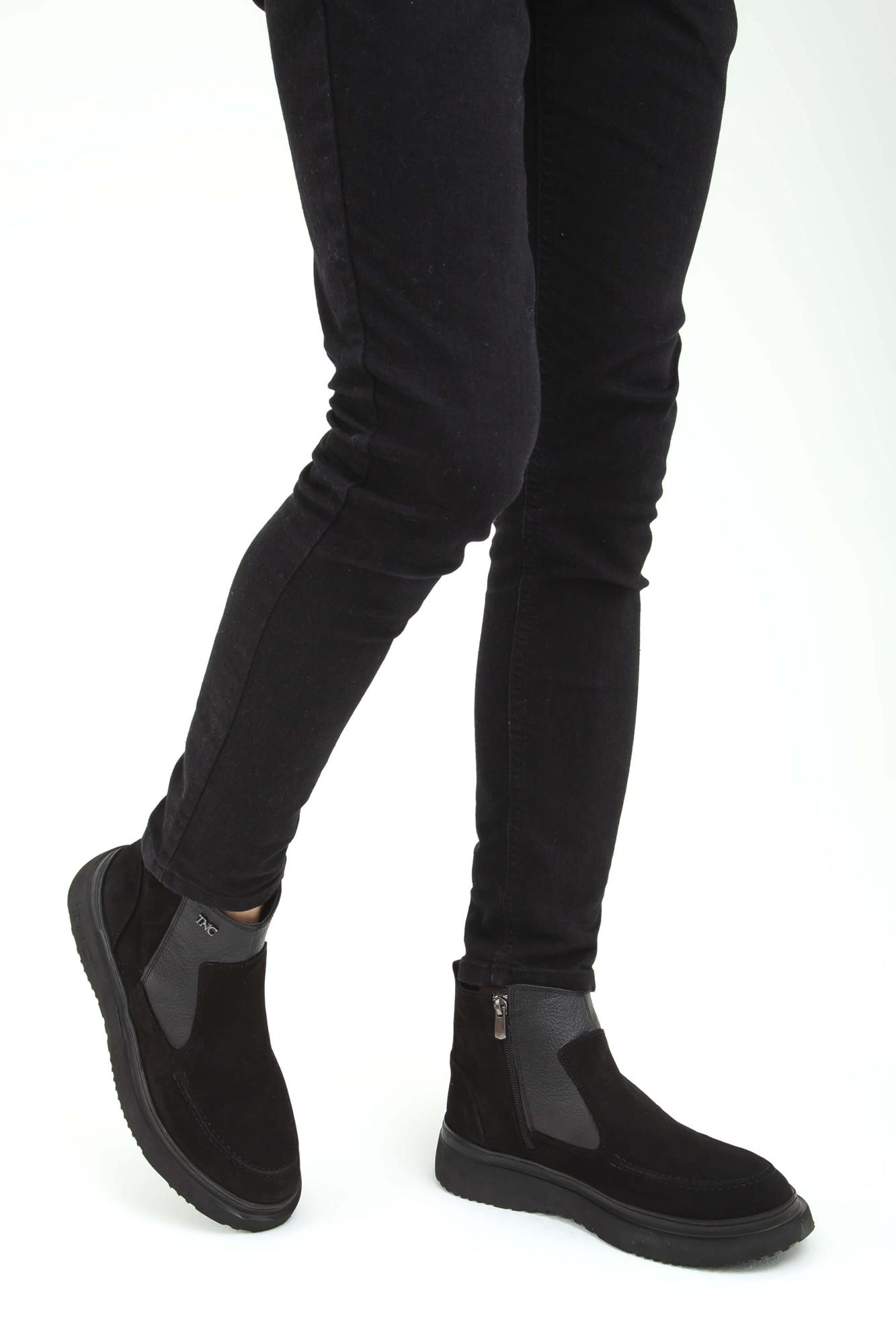 Tamer Tanca Tamer Tanca Siyah Erkek Hakiki Deri SYH NBK/SYH FULL UP Casual Bot | FashFed Siyah - 4. görsel