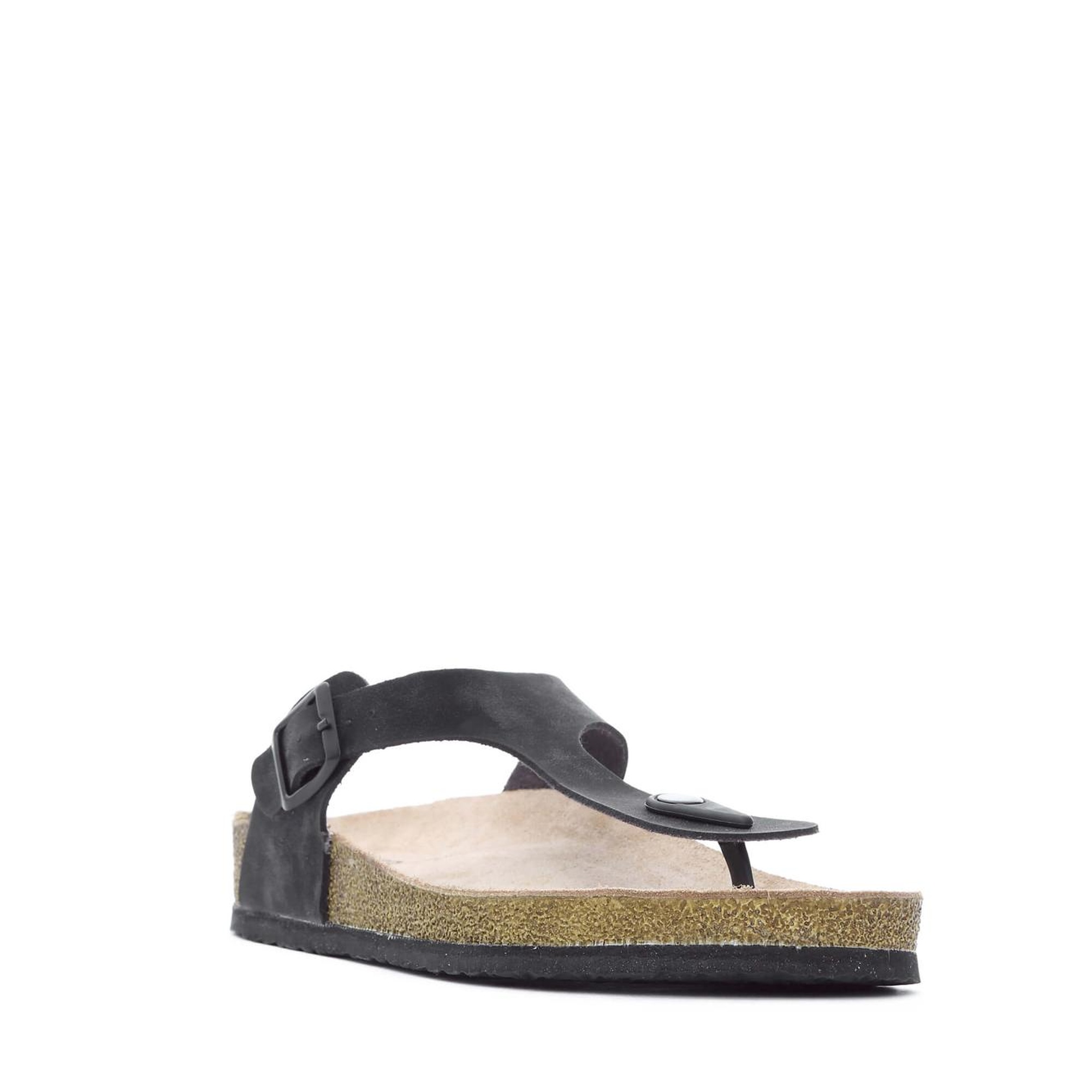 Tamer Tanca Kadın Hakiki Deri Siyah Nubuk Terlik