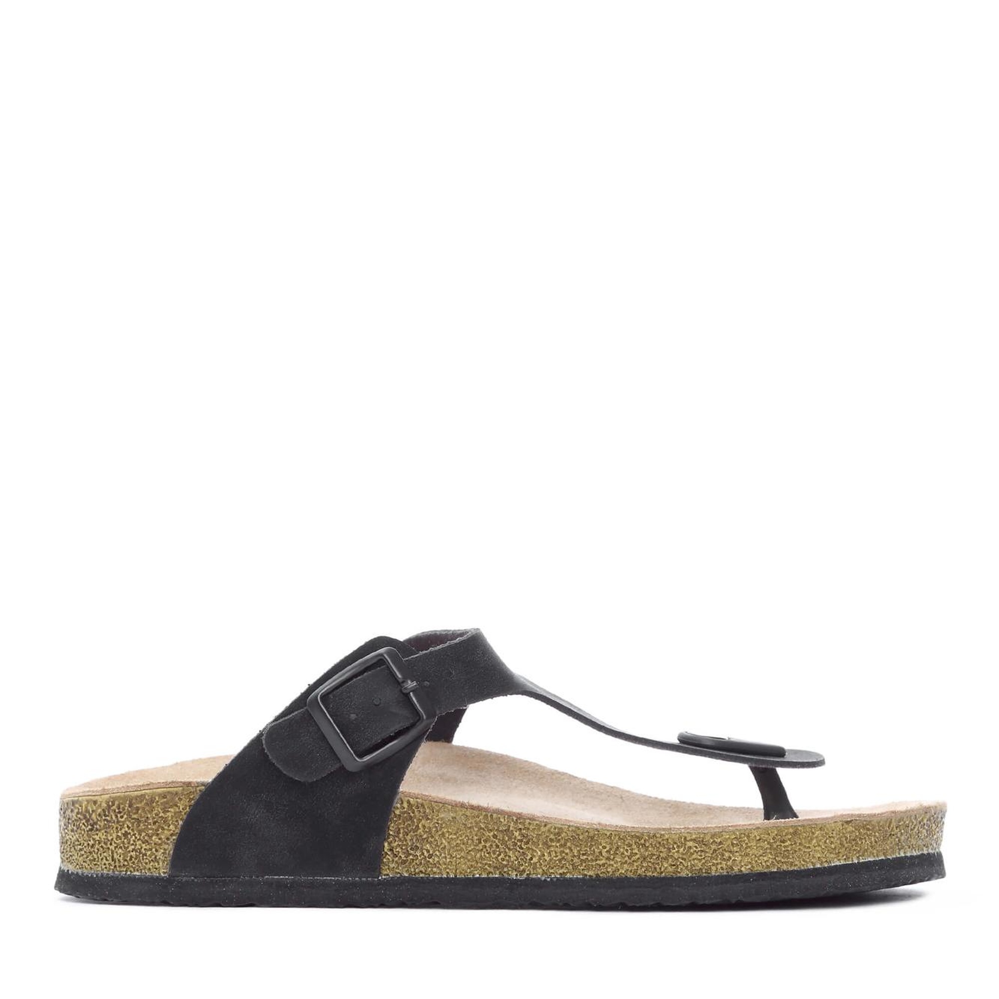 Tamer Tanca Kadın Hakiki Deri Siyah Nubuk Terlik