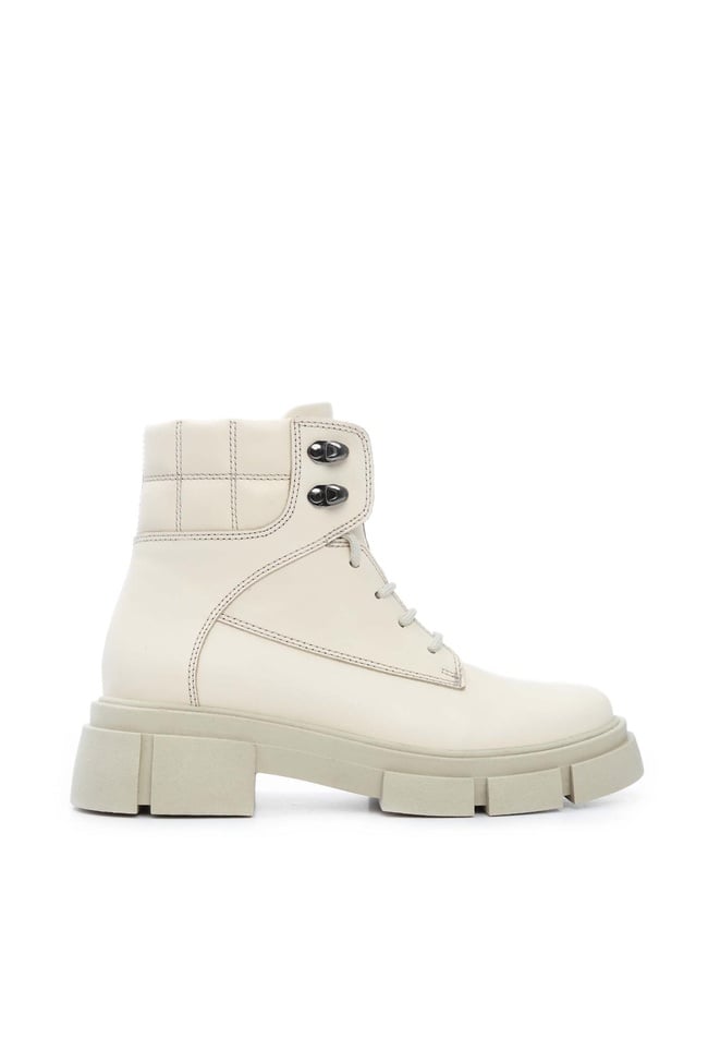  Tamer Tanca Kadın Hakiki Deri Bej Spor Bot